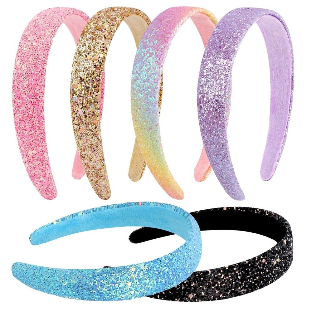Girls Headbands 6pcs Headbands For Girls Glitter Rainbow Headband Women Girls Sp